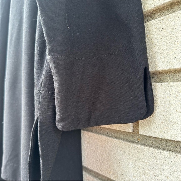 Eileen Fisher Black Lightweight Washable Stretch Crepe Bracelet-Sleeve Tunic - Picture 3 of 9